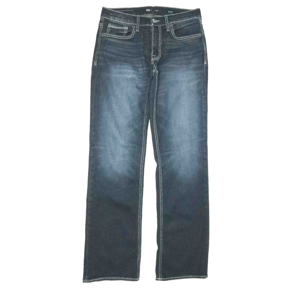 BKE Jake Blue Dark Wash Bootcut Stretch Denim Jeans‎ Mens 31 x 33 (Tag 31x34)
